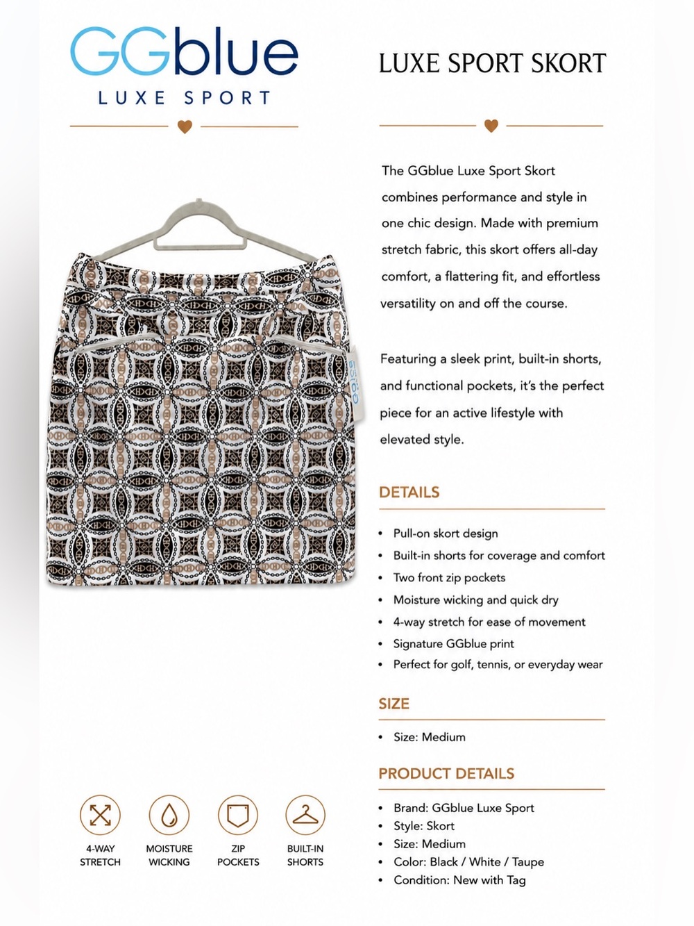 Mini Skirt in Black/White/Taupe